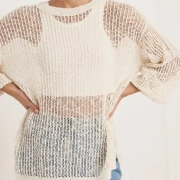 SPELL Willow Oversized Jumper BNWT lightweight cover-up sweater ivory knit FSOT - Picture 5 of 5